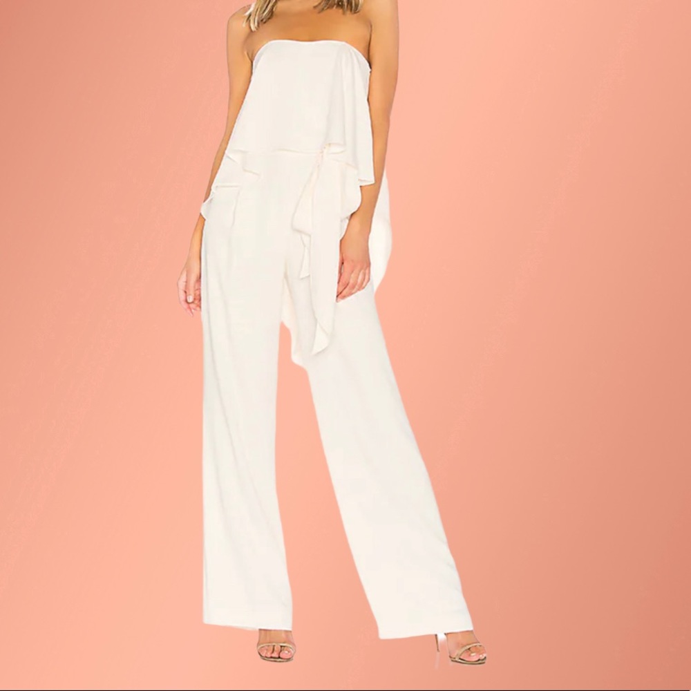 White Strapless Jumpsuit